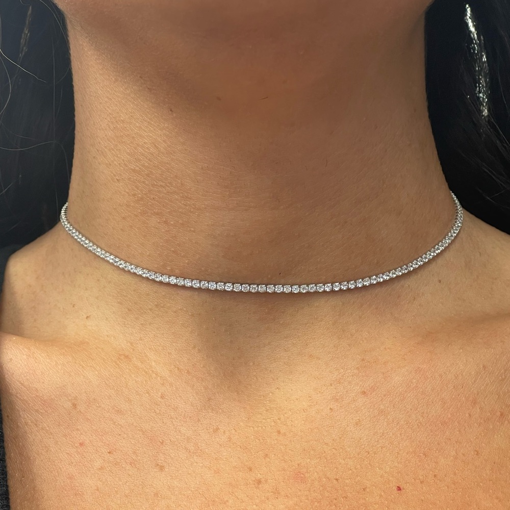 2mm tennis necklace 15”+2” extender